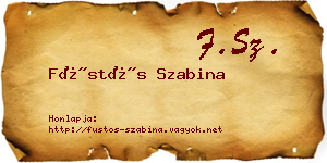 Füstös Szabina névjegykártya