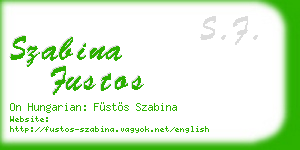 szabina fustos business card