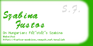 szabina fustos business card